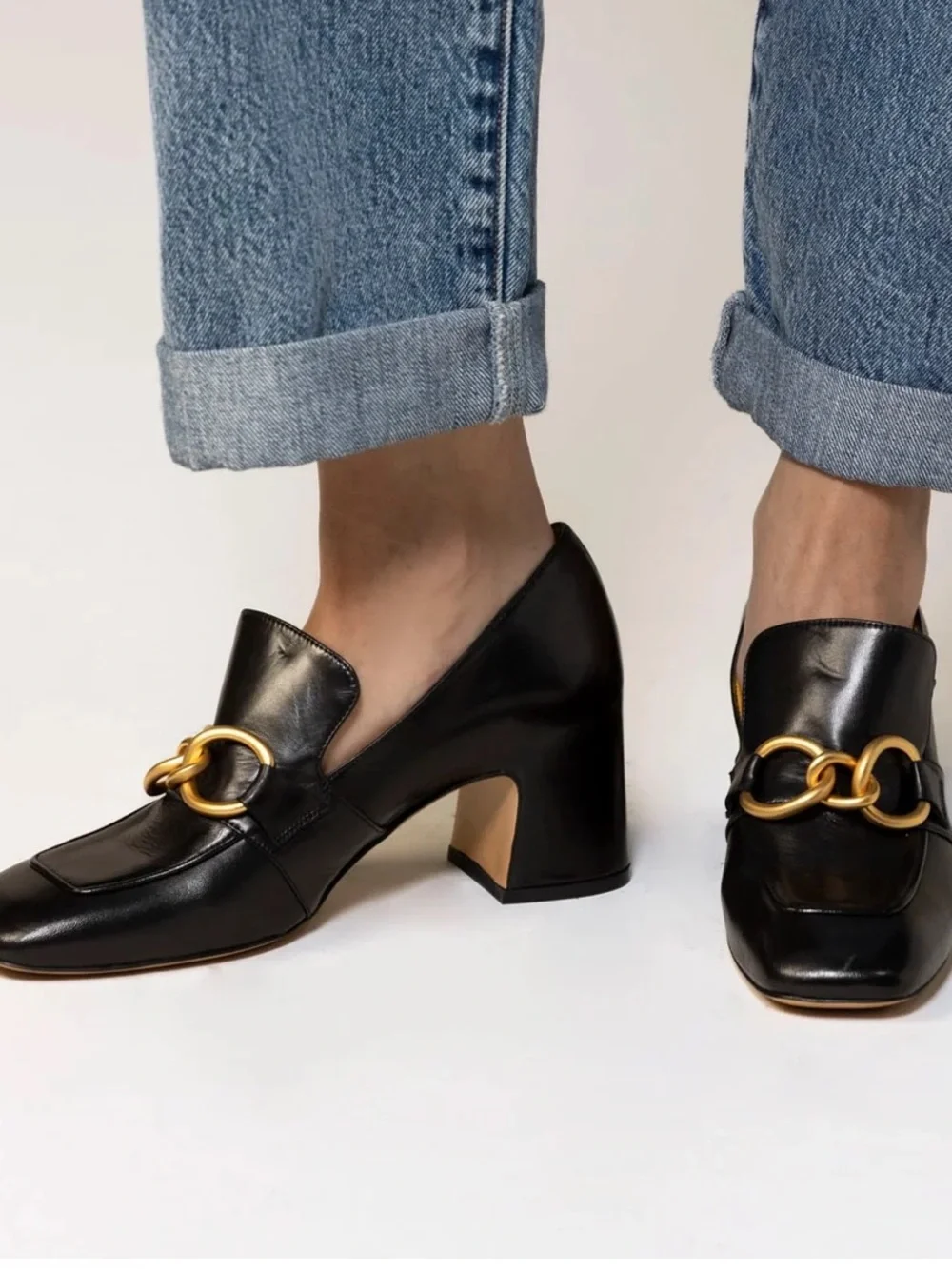 Mara Bini PERLA ITALIAN LEATHER HEELED LOAFER 39 US 9 womens